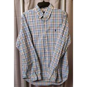 Polo Ralph Lauren Shirt Mens‎ Medium Plaid Button Down Casual Long Sleeve